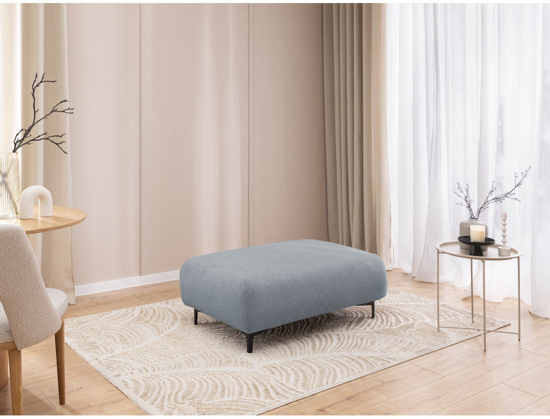 S-Style Furniture Footstool Cardea In A Design, Made Of Soft Textured Fabric With High Seating Comfort Grey 46cm H X 110cm W X 65cm D