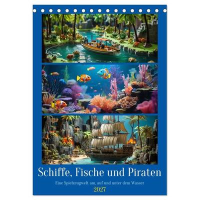 Schiffe, Fische und Piraten (Tischkalender 2027 DIN A5 hoch), CALVENDO Monatskalender