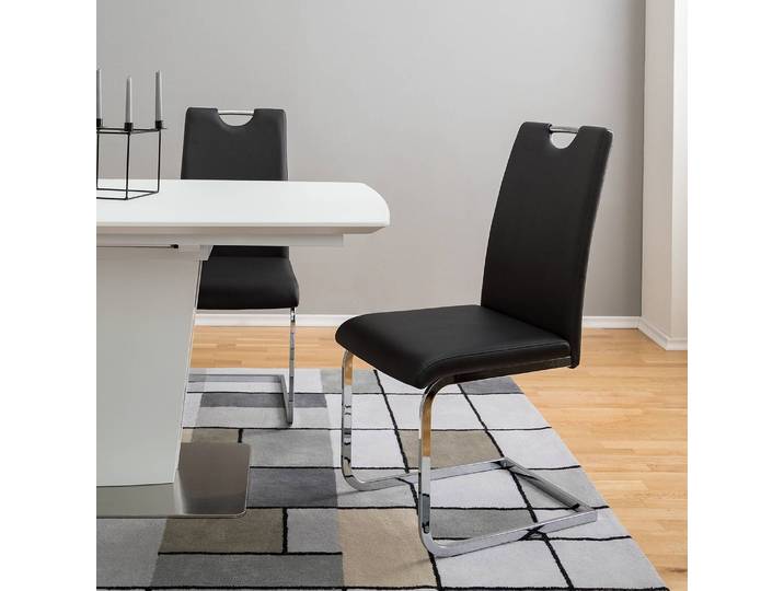 Freischwinger Pasala 44 x 97 x 61cm 4er Set Grau/Schwarz