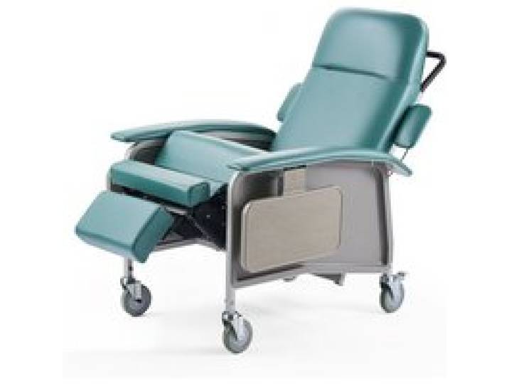 VEVOR Fauteuil Inclinable Gériatrique 4 Positions, Fauteuil Inclinable Médical Trendelenburg avec 4 Roues, Siège Rembourré, 2 Plateaux, pour Hôpitaux, Maisons de Retraite, Soins Gériatriques Domicile