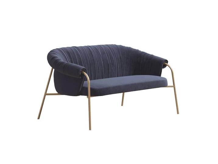 ALMA DESIGN canapé SCALA avec structure en acier verni bronze (Cat. D Velluto Luna - Métal et tissu)