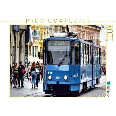 CALVENDO Puzzle Eine Tatra KT4YU-Straßenbahn in Zagreb. | 1000 Teile Lege-Größe 64x48cm Foto-Puzzle für glückliche Stunden, von , Calvendo Puzzle
