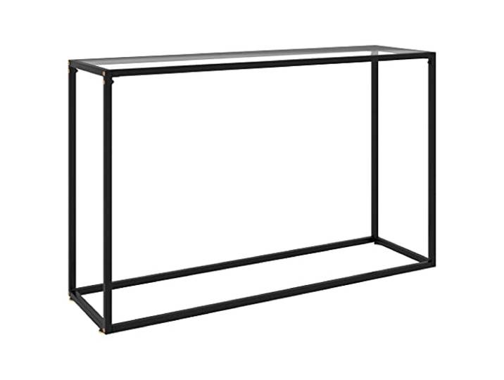 HKLGBVCR Konsolentisch, transparent, 120 x 35 x 75 cm, Hartglas Pulverbeschichteter Stahl, robust, stabil, einfache Reinigung, eleganter Beistelltisch
