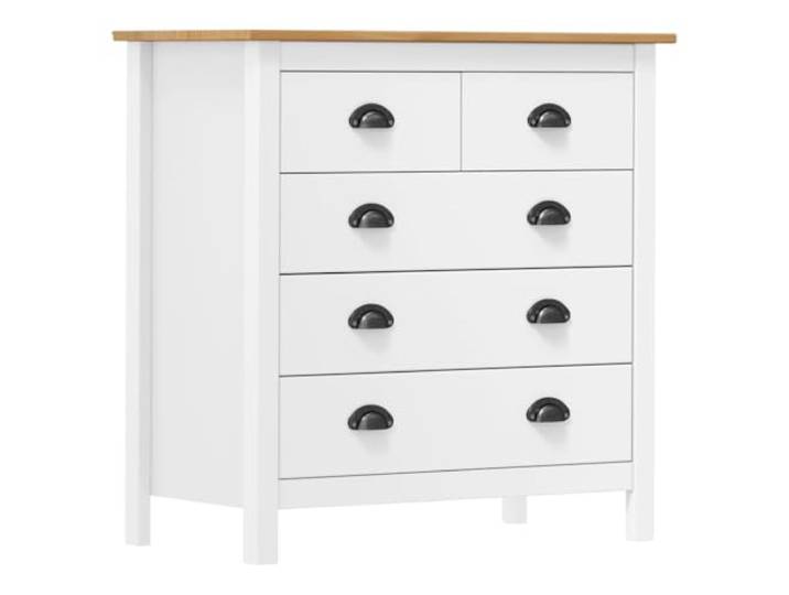 vidaXL Kiefernholz Massiv Sideboard mit 5 Schubladen Anrichte Kommode Schubladenschrank Beistellschrank Standschrank Mehrzweckschrank Weiß 79x40x80cm