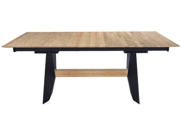 K+W Komfort & Wohnen Esstisch Wangentisch, Tisch fix, Gestell aus Metall mit Massivholzbalken, in 2 Breiten