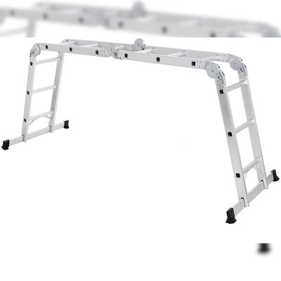 Helloshop26 - Klappbare und multifunktionale Aluminiumleiter mit 2 Stützen belastbar bis 150 kg