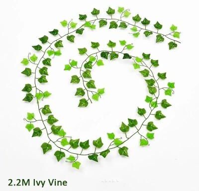 Uplift Essentials Artificial Silk Ivy Garland 12pc Lush Green Creeper Vines Realistic Fake Foliage For Garden, Balcony & Home Decor ivy
