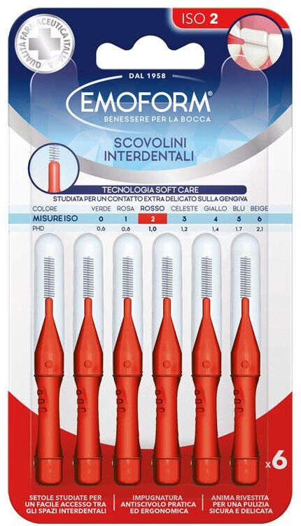 Emoform Scovolino Iso 2 Rosso 6 Pezzi