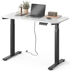 Vicco, Schreibtisch, Schreibtisch Elevate, Weiss/Schwarz, 180 x 57.5 cm (120 x 60 x 120 cm)