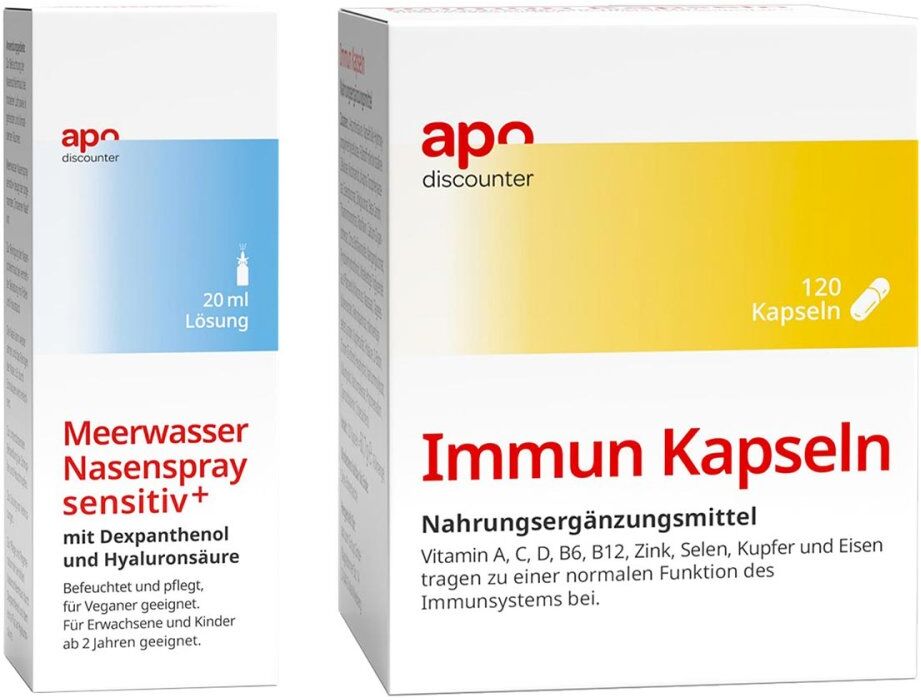 apodiscounter Immunsystem Sparset - Immun Kapseln + befeuchtendes Nasenspray