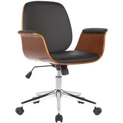 TPFLiving Bürostuhl Keegan Kunstleder Walnuss/Creme