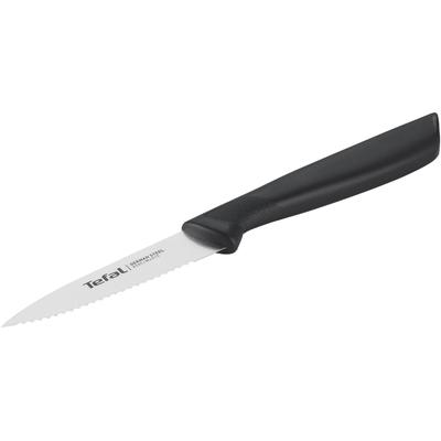 Schälmesser TEFAL "Colorfood", schwarz (schwarz, edelstahl), Klingenlänge 8cm, Edelstahl, Kunststoff, Kochmesser, gezahnt, 8 cm, Klinge aus deutschem Edelstahl, ergonomischer Griff