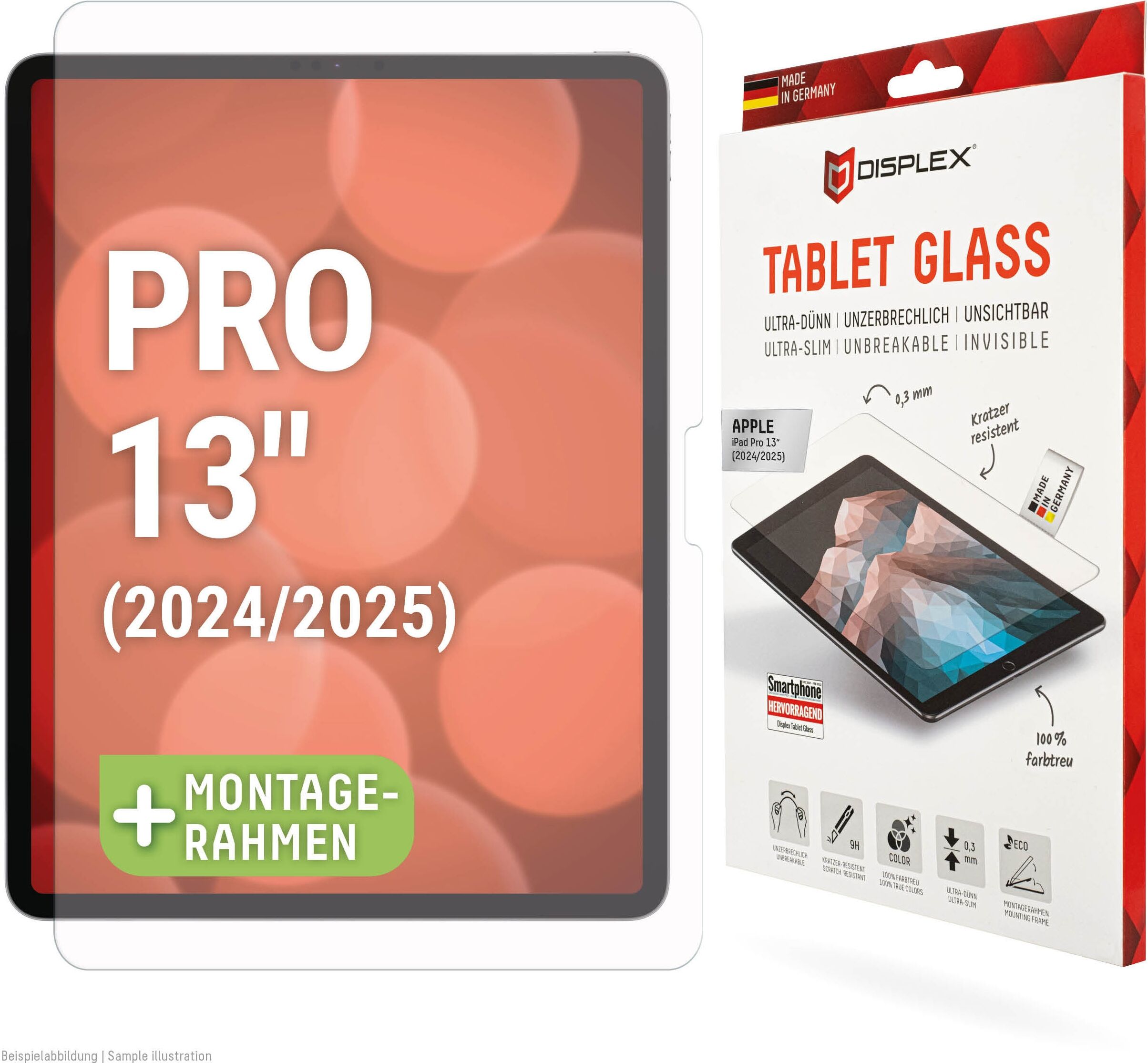 Displex Displayschutzfolie "Tablet Glass", transparent, B:18,9cm H:1,8cm T:299mm, Displayfolien, Displayschutz, Bildschirmschutz, kratz & stoßfest, einfaches Anbringen, Displayschutzfolie