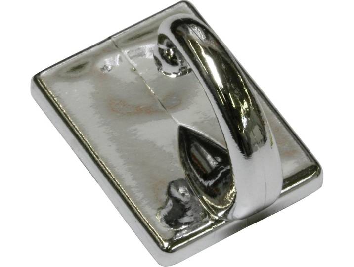 Raffhaken GARDINIA selbstklebend Gr. 1, grau (chromfarben), L:2,5cm, Kunststoff, Raffhalter, Raffhaken, zum Raffen und Drapieren