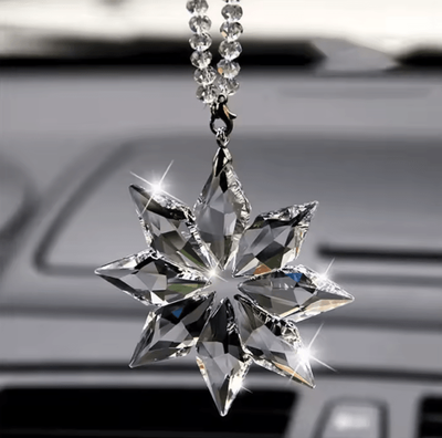 Inspire Curations Crystal Snowflake Car Pendant Sun Catcher Elegant Hanging Ornament For Interior Sparkle b