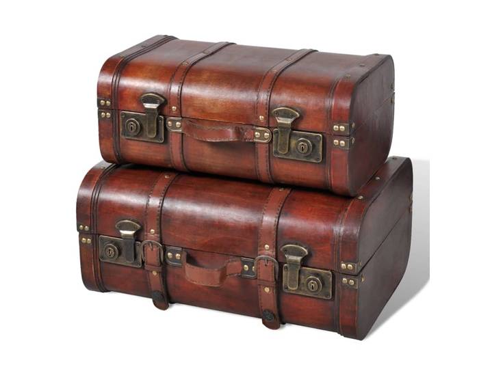 vidaXL Dekokoffer aus Holz 2 Stk. Retro-Stil Braun