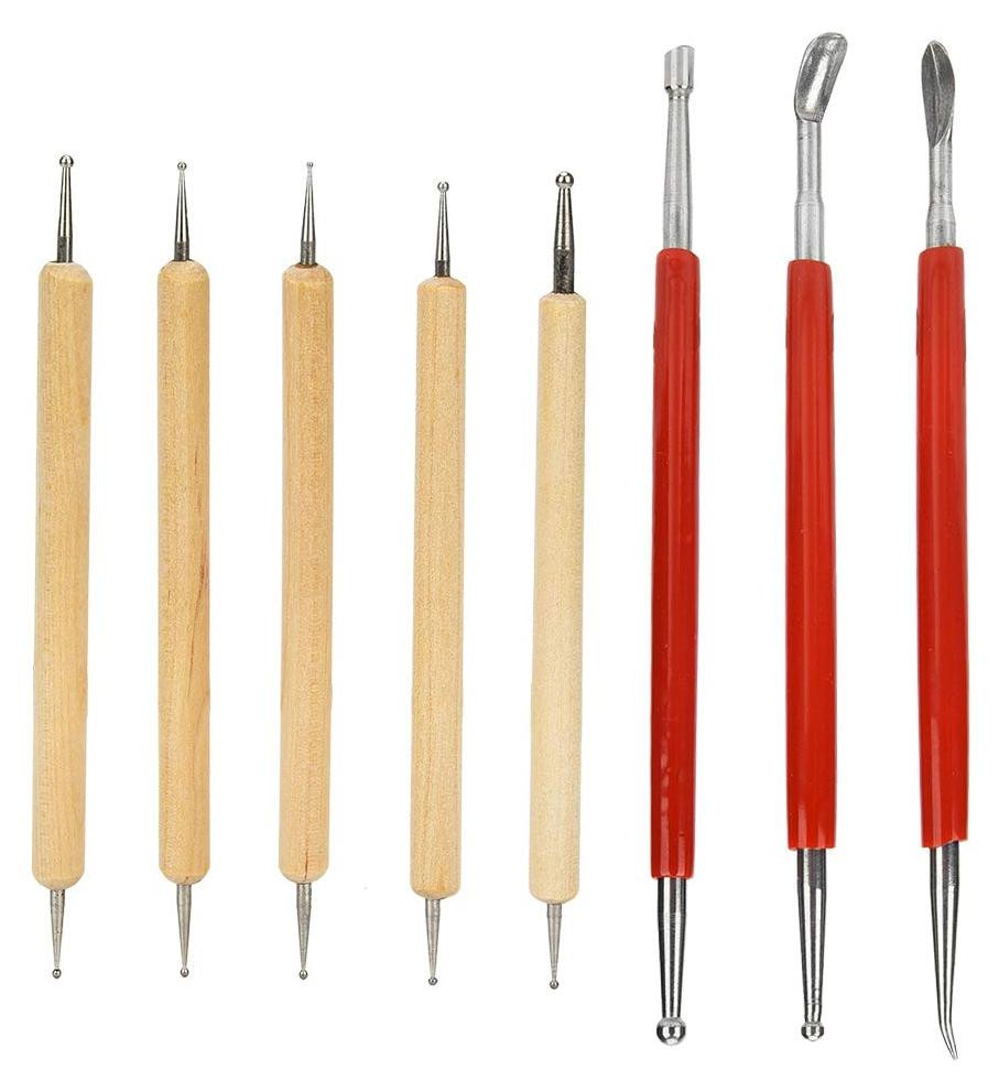 Solidchoice 8-delige set leerbewerking gereedschap voor modelleren en snijden