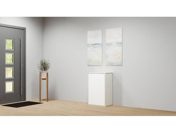 Table de nuit adaptée à votre chambre Mélaminé premium Blanc Bord contre­plaqué
