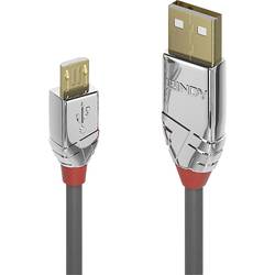 LINDY USB-Kabel USB 2.0 USB-A Stecker, USB-Micro-B Stecker 5.00 m Grau 36654