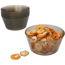 6x ToGo Kunststoff-Schale grau 600 ml Camping Outdoor Picknick Dessert-Schüssel