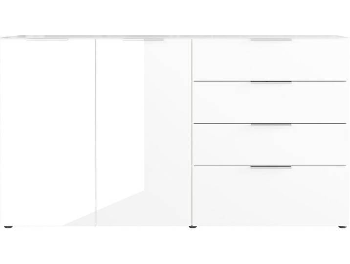 Sideboard OAKLAND 184 x 102 cm Glas Weiß/Weiß