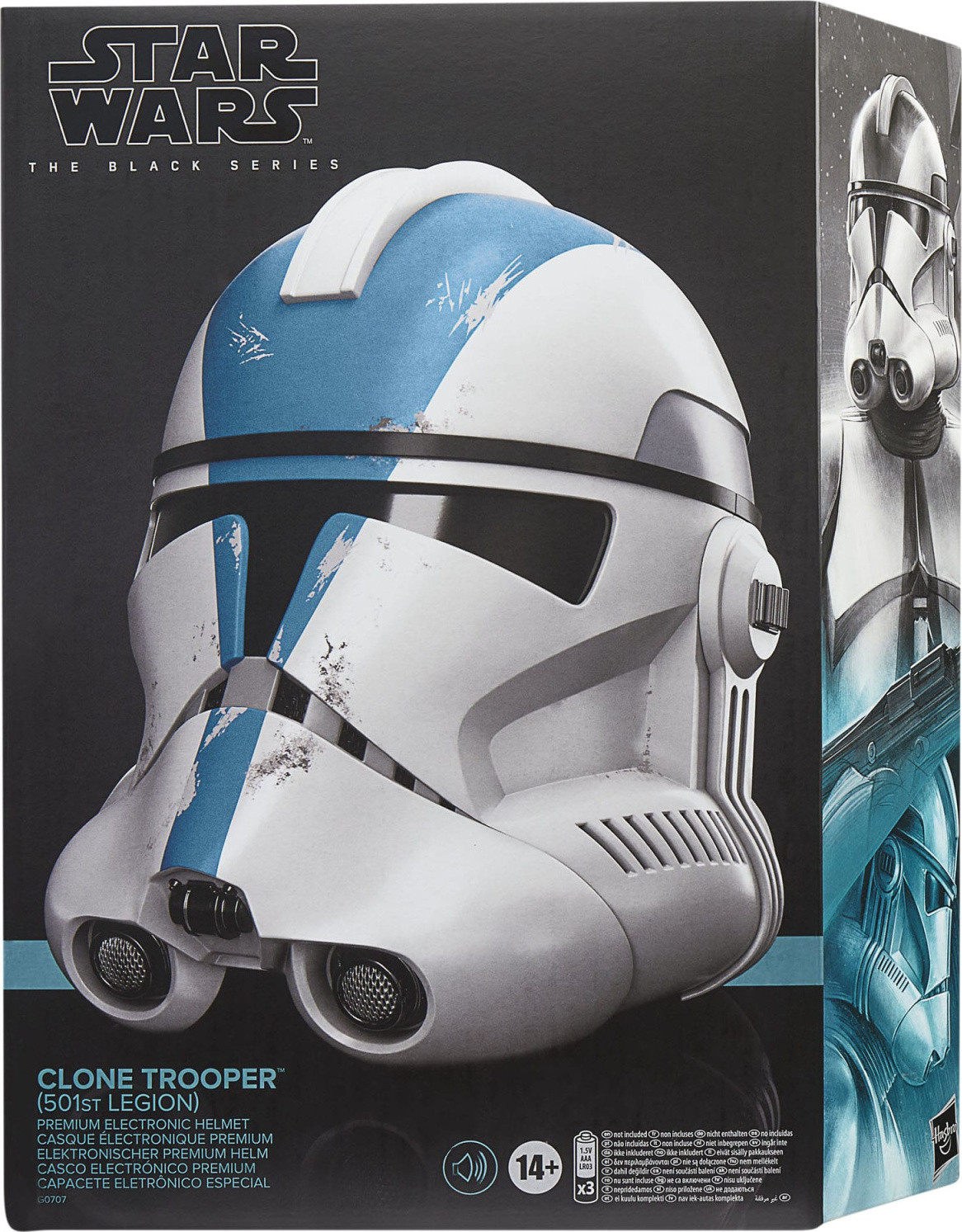 Hasbro Star Wars The Black Series Clone Trooper 501st Legion elektronische helm met geluidseffecten