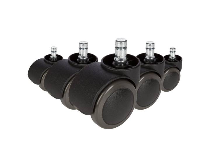 5x Roulettes No-noise Pour Sols Durs Rolo 11mm / 50mm (lot De 5) Hjh Office