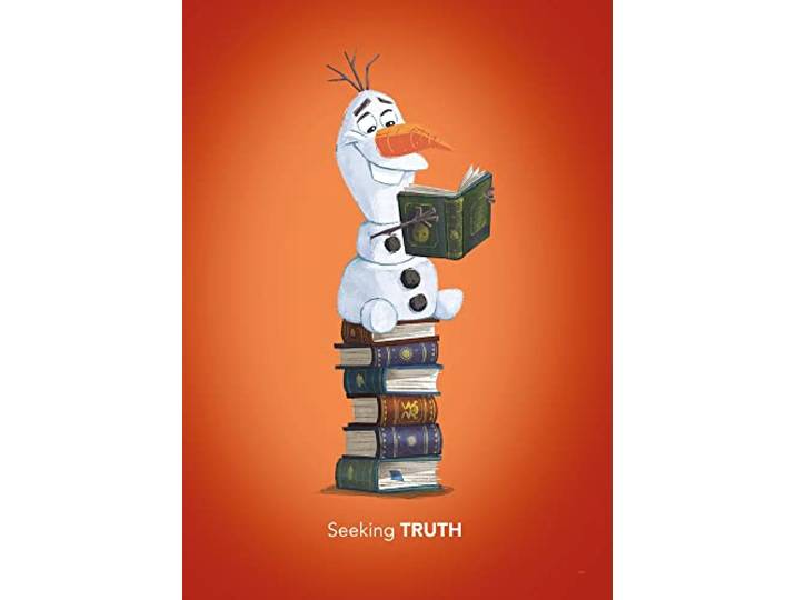 Komar La Reine des Neiges Olaf Reading – Dimensions : 50 x 70 cm\, décoration murale\, poster\, impression d'art (sans cadre) Disney
