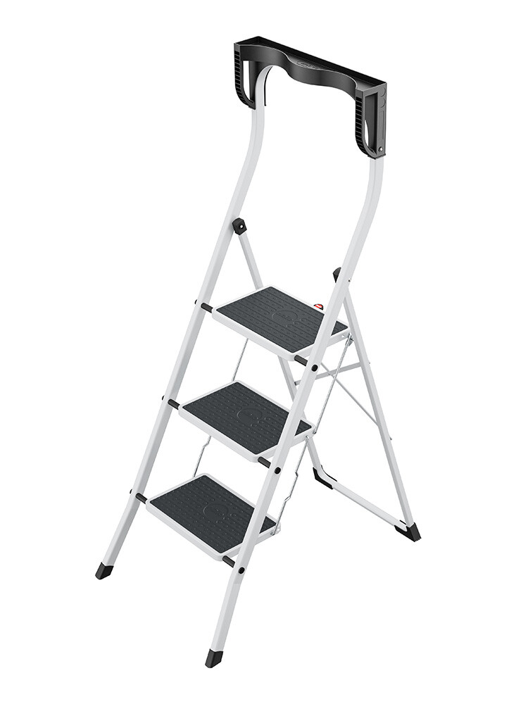 Hailo K75 ComfortLine - Stahl-Trittleiter mit 3 Stufen & Sicherheitsbügel - Art-Nr: 4343300
