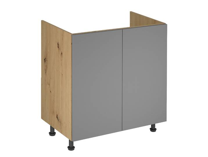 Spülenunterschrank D80Z – Beige – Push-to-Open Mechanismus