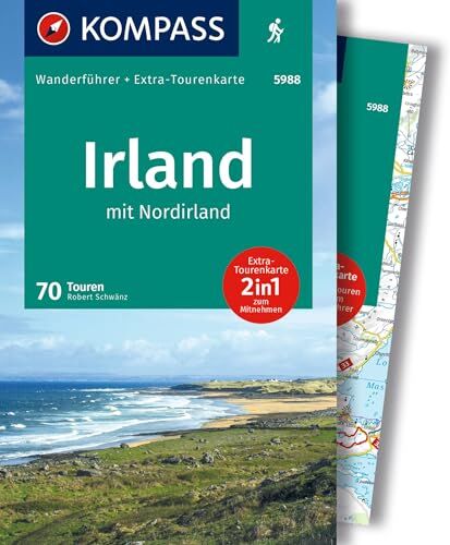 Robert Schwänz - KOMPASS Wanderführer Irland mit Nordirland, 70 Touren mit Extra-Tourenkarte: GPS-Daten zum Download - Preis vom 17.10.2026 19:25:27 h
