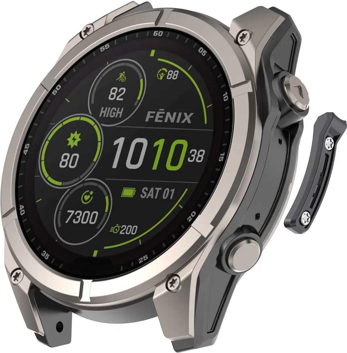 INF 51MM Edelstahl-Uhrenstoßleiste, kompatibel mit Garmin Fenix 8 Pro AMOLED 51MM, Garmin Quatix8 51MM, Garmin Tactix8 51MM Grau
