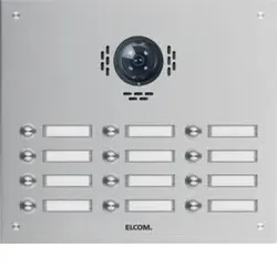 Elcom 1112182BTC TVG-12/3 Aussenstat. für Kamera-Türlautsp.12/3 Rund-Taster UP Edelst. matt ESTA