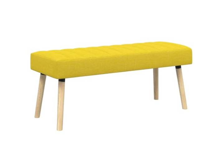 Xhnifbn Polsterbank Helles Gelb 110x40x46 cm Sitzbank mit Stoffbezug Gemütliche Polsterung und Kautschukbaum-Beine schaffen stilvollen Sitzkomfort im Flur, Schlafzimmer oder Wohnzimmer.