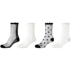 4er Pack s.Oliver Originals Transparent Ankle Socken Damen 9999 - black 39-42