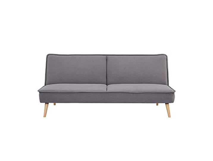 RED DECO Sitzbank umwandelbar aus Stoff, Füße aus Holz, gelegentliche Schlafgelegenheit, Polyester, grau, one Size