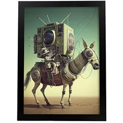 POSTER Esel Filmischer Surrealismus . A4 Schwarzer Rahmen