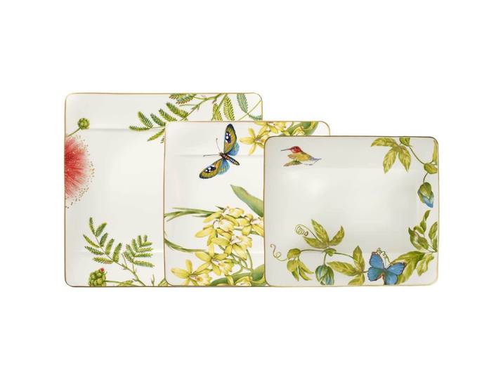 Geschirr-Set VILLEROY & BOCH Tafelservice Amazonia 18er Set bunt , bunt, 18, Porzellan, Geschirr-Sets, Geschirr-Set, Handwäsche wird empfohlen