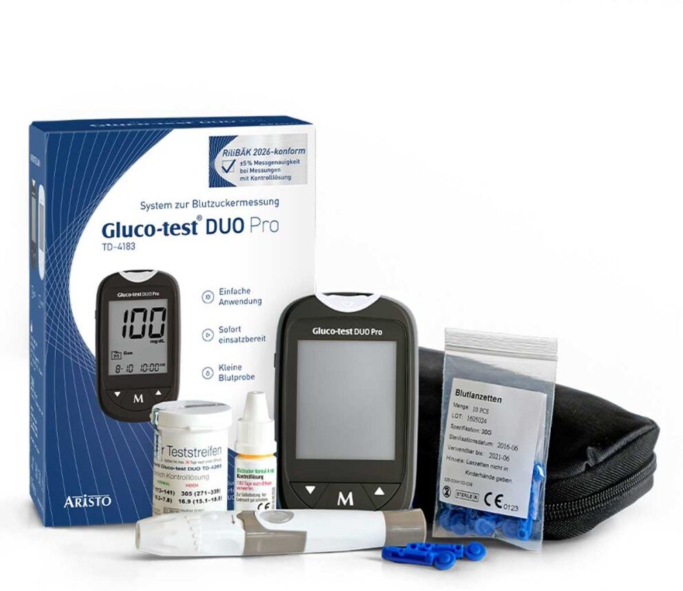 Gluco Test Duo Pro Set Blutzuckermessgerät mg/dl 1stk