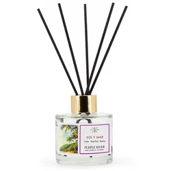 Fragrance and Style GmbH Reed Diffuser, Aroma Diffuser, Duftöl Diffuser | Sol y Mar | 100 ml, Glas, ohne Flamme & Strom, für Wohnzimmer