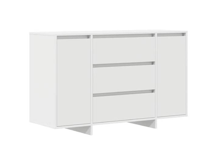 GFMGUEMV Sideboard mit Schubladen Weiß 120 x 41 x 75 cm Holzwerkstoff Modernes Design, Regalbretter, Scharnier-Türen, robuste Konstruktion, Montage erforderlich