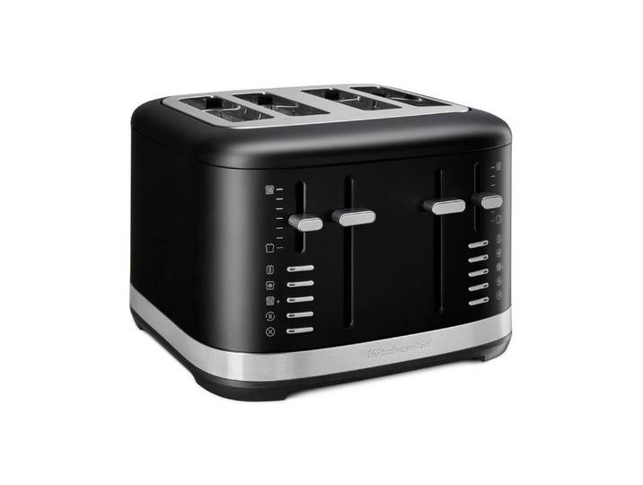 KitchenAid Toaster 5KMT4109EBM, 4 kurze Schlitze, für Zum Toasten verschiedenster Formen und Größen von Brot, einschließlich hausgemachtem Brot, 1960 W, 7-stufiger Bräunungsgradregler, 4 Funktionen, Beleuchtete Schlitze