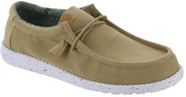 Hey Dude Wally Washed Canvas - Mens 8 Tan Oxford Shoes Medium