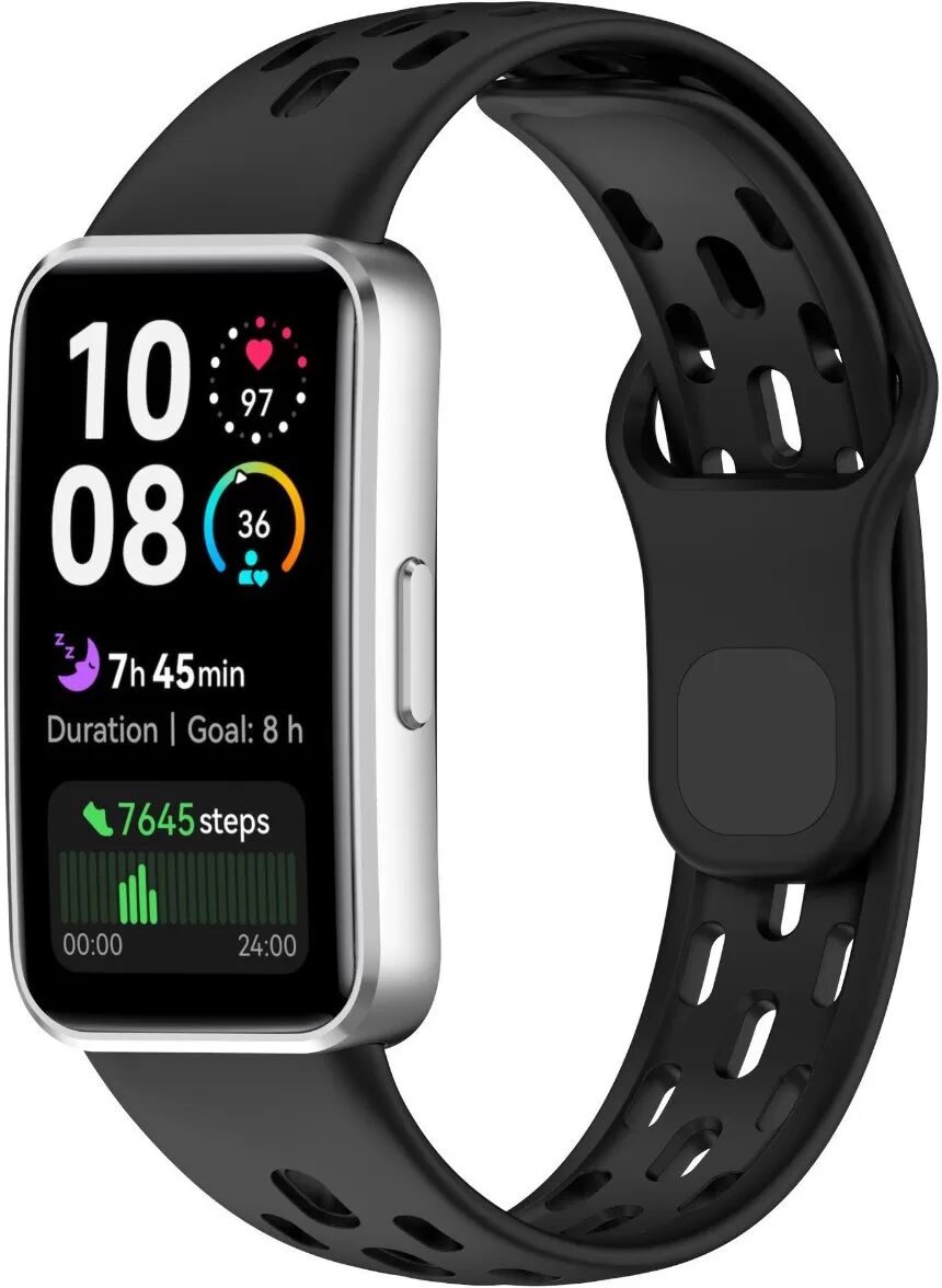 INF Silikon Ersatzarmband kompatibel mit Huawei Band 8/9/10 - Atmungsaktiv & Wasserdicht Schwarz
