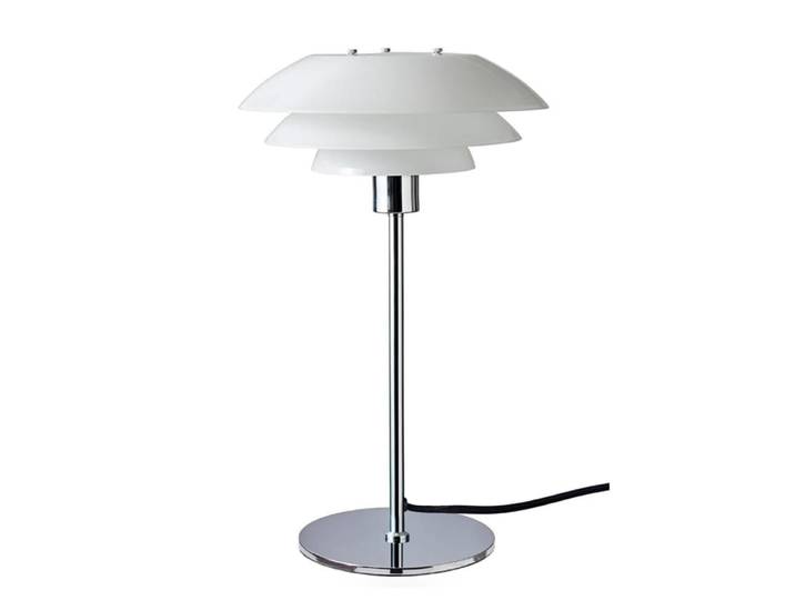 Lampe à poser en verre et chrome