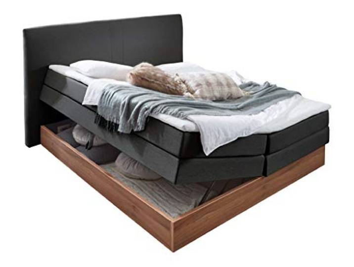 Atlantic Home Collection Stauraum Boxspringbett Michel, Federkernmatratzen, Härtegrad H2, Anthrazit, 160 x 200 cm