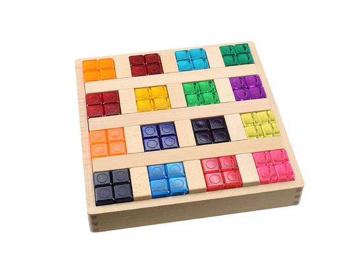 CHiLA Lernspielzeug Lux Spielbausteine (Qube IQ Construction - Set, 70-St)