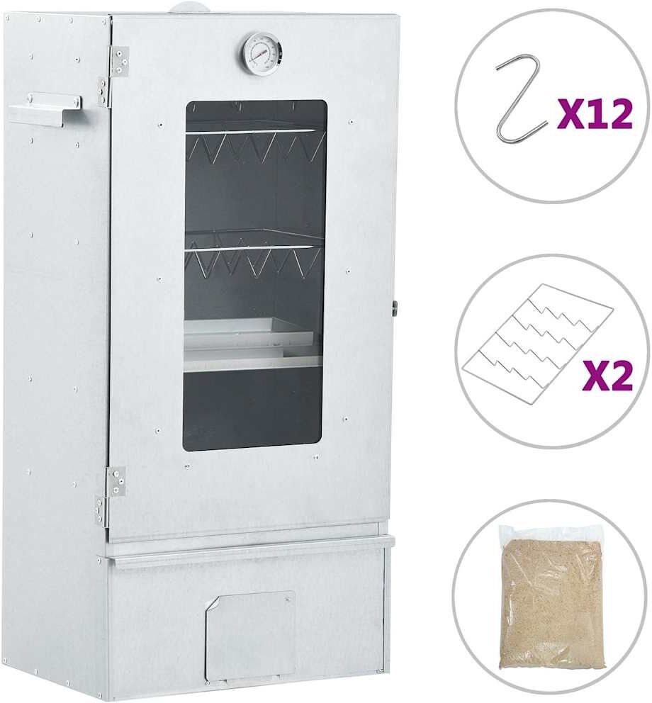 vidaXL Fumoir de four à BBQ avec 1 kg de copeaux de bois 44,5x29x83 cm