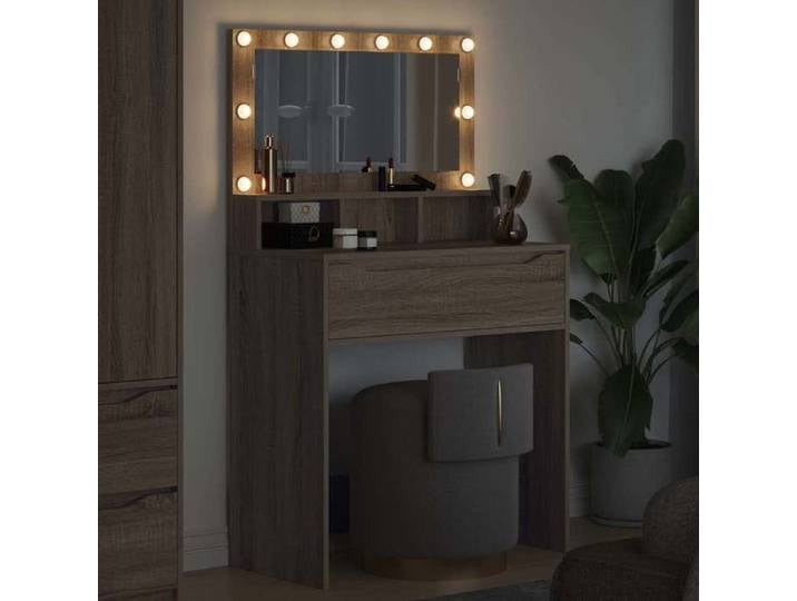 Black Week  Tables de maquillage - BURKE - Meuble pour chambre - avec tiroir - Chêne Sonoma CC424