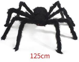Uplift Treasures Giant Plush Black Spider Halloween Decoration 125cm